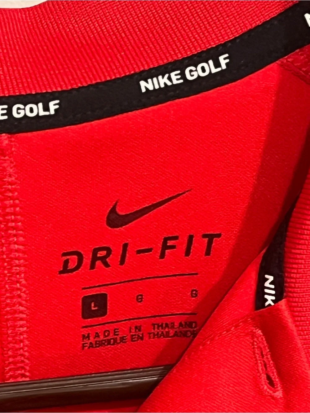 Nike Golf Dri-Fit Short Sleeve Collared Red Polo Shirt - Large